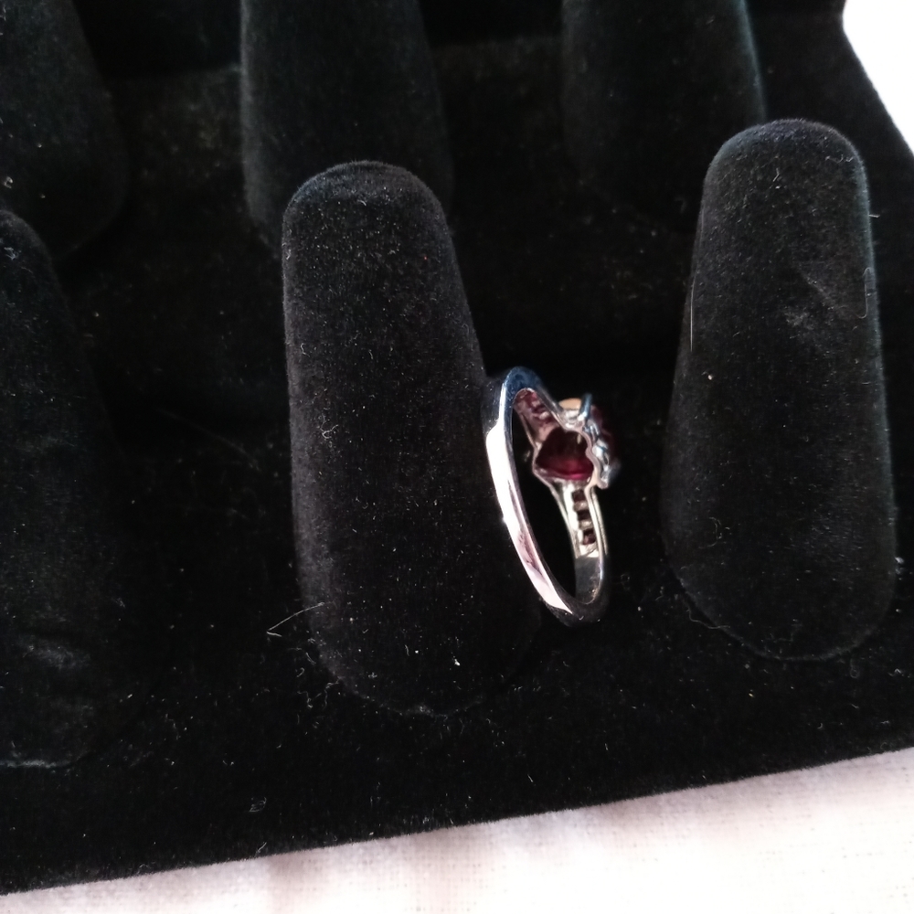 Lab Ruby Heart Ring - image 4